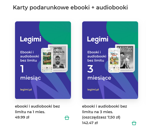karty podarunkowe na audiobooki Legimi